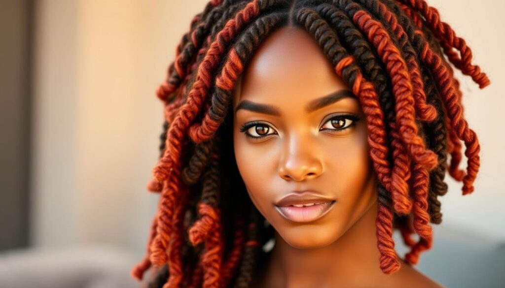 A vibrant and textured crochet hairstyle, perfectly suited for a round face. A close-up view, captured in soft, warm lighting, highlighting the intricate details and natural contours of the hair. The crochet braids flow gracefully, framing the face and accentuating its features. The model's expression is calm and serene, conveying a sense of confidence and style. The background is subtly blurred, keeping the focus on the stunning crochet hairstyle. Captured with a shallow depth of field, creating a sense of depth and dimension. A vibrant and textured crochet hairstyle, perfectly suited for a round face. A close-up view, captured in soft, warm lighting, highlighting the intricate details and natural contours of the hair. The crochet braids flow gracefully, framing the face and accentuating its features. The model's expression is calm and serene, conveying a sense of confidence and style. The background is subtly blurred, keeping the focus on the stunning crochet hairstyle. Captured with a shallow depth of field, creating a sense of depth and dimension.